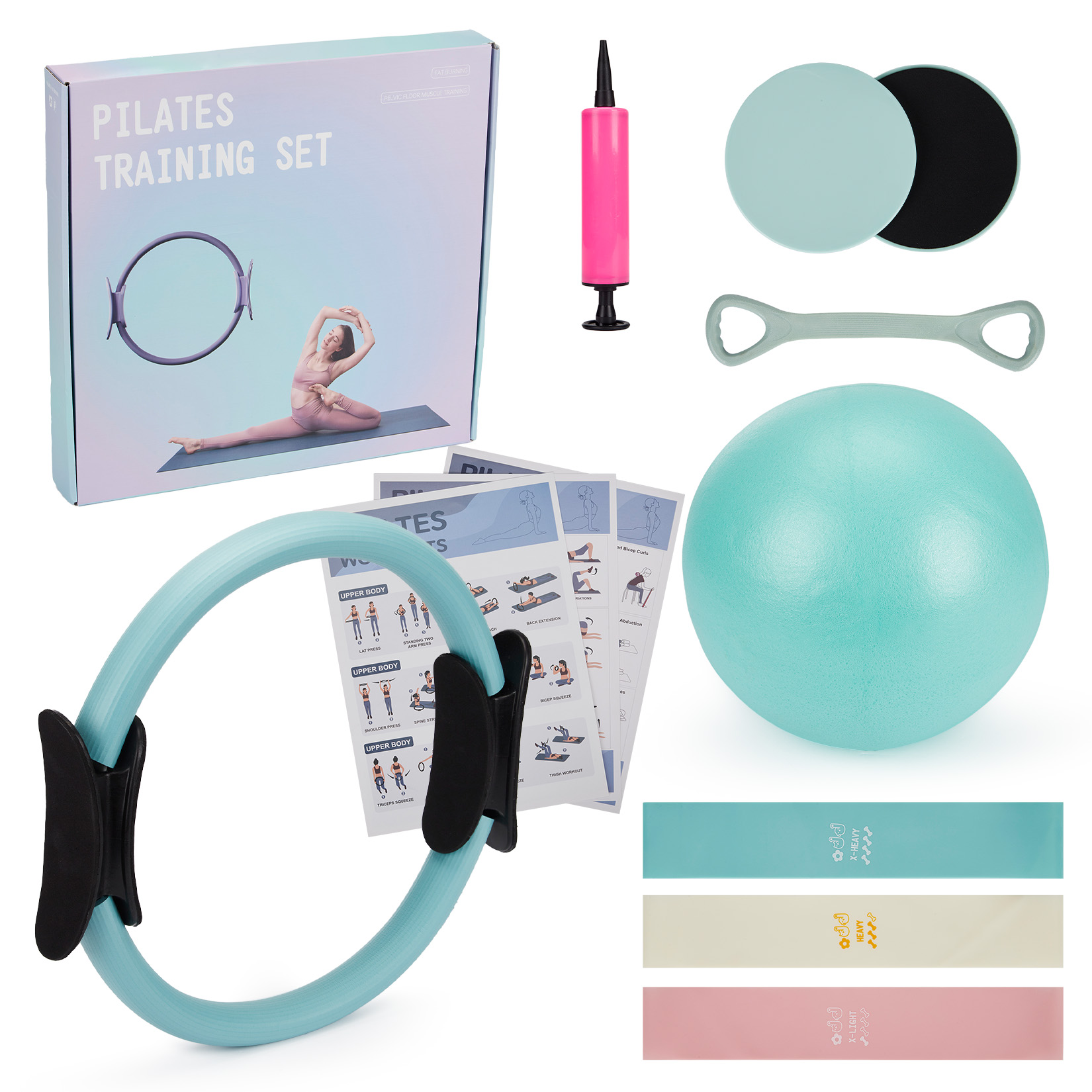 Yoga Fitness Bar - Conjunto de Treinamento de Pilates, Anel